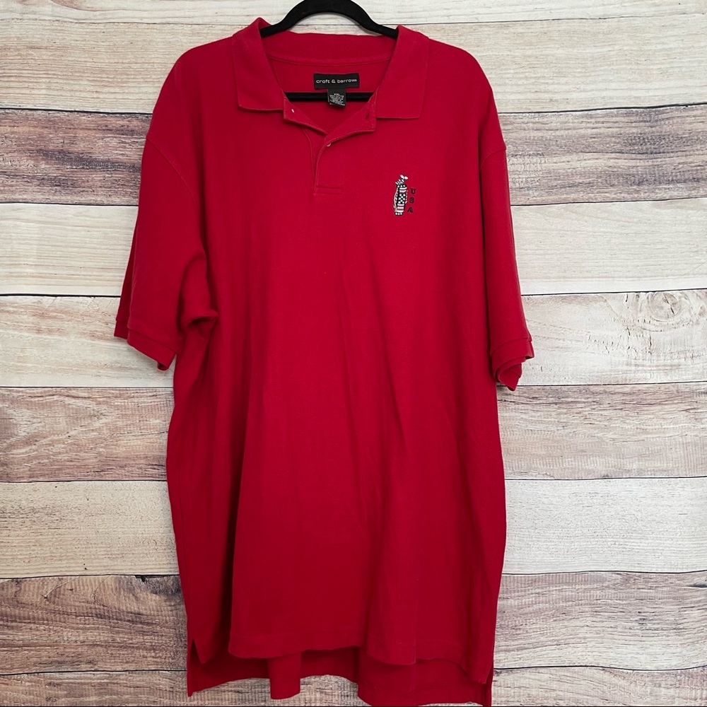 USA Golf Polo Red Embroidered Short Sleeve - Picture 2 of 16